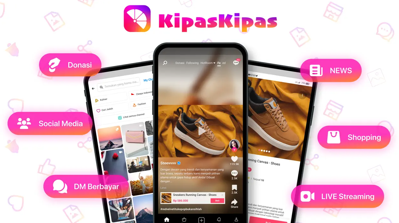 Rnlink.org Anak Bangsa baru saja mengeluarkan sosial media namanya KipasKipas. Program ini di-claim banyak memiliki feature pada sebuah basis.
