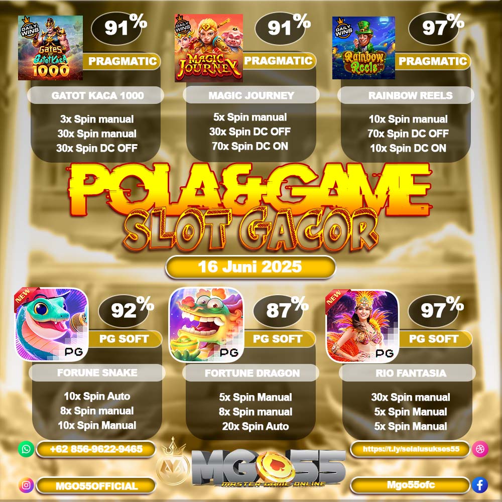 MGO55 – RTP POLA SLOT GACOR HARI INI SENIN 16 JUNI 2025