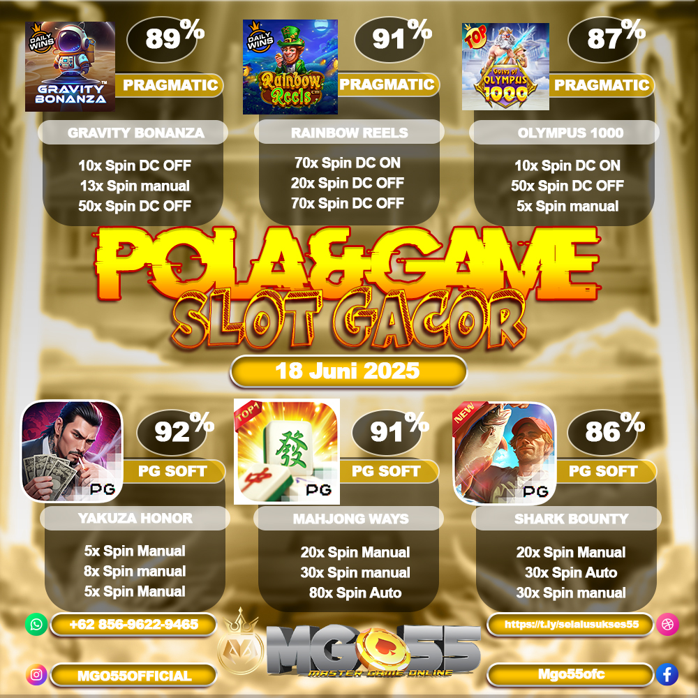 MGO55 – POLA SLOT GACOR MAHJONG WAYS HARI INI 18 Juni
