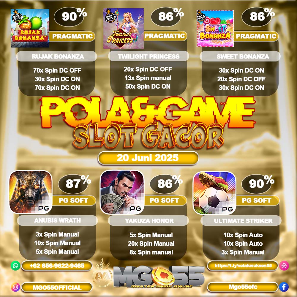 MGO55 – POLA SLOT GACOR BONANZA HARI INI 20 JUNI 2025