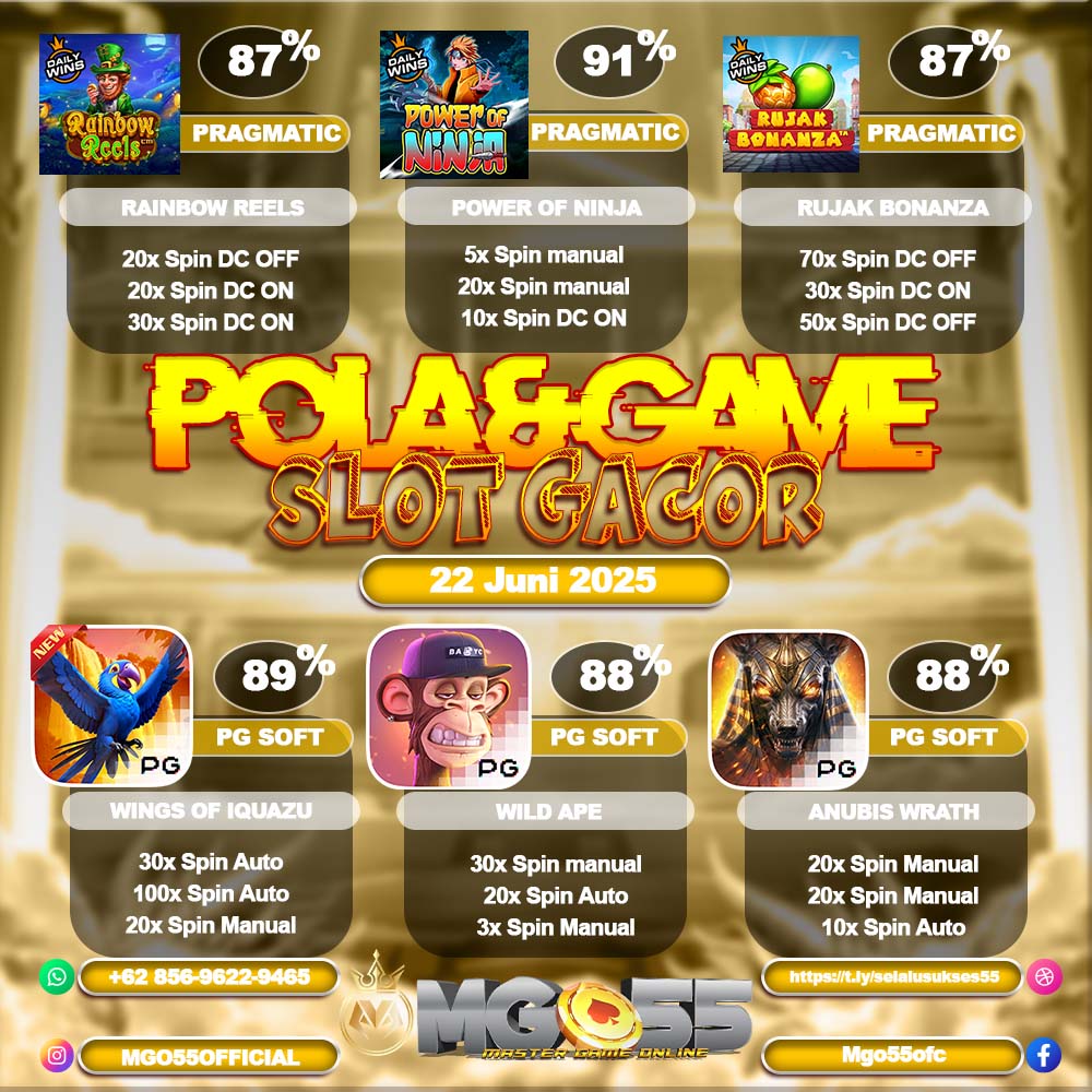 MGO55 – POLA SLOT GACOR HARI INI 22 JUNI 2025