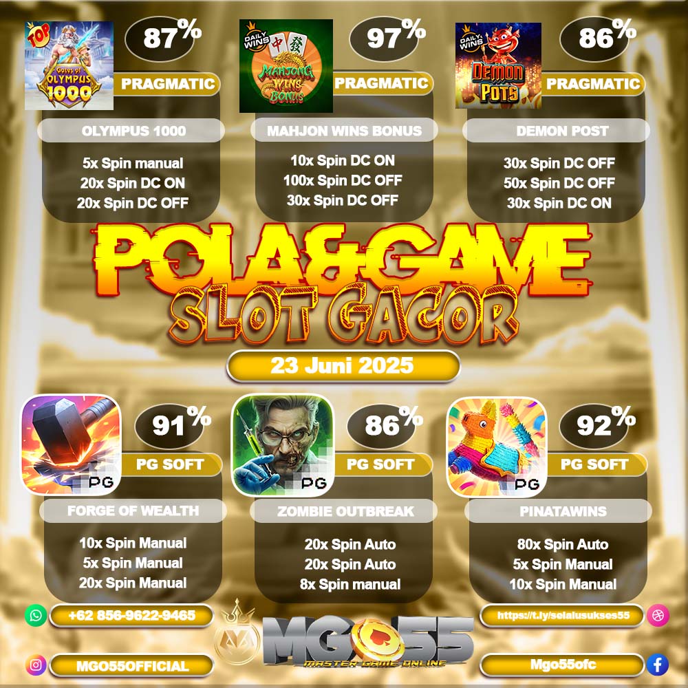 MGO55 – POLA SLOT GACOR HARI INI 23 JUNI 2025