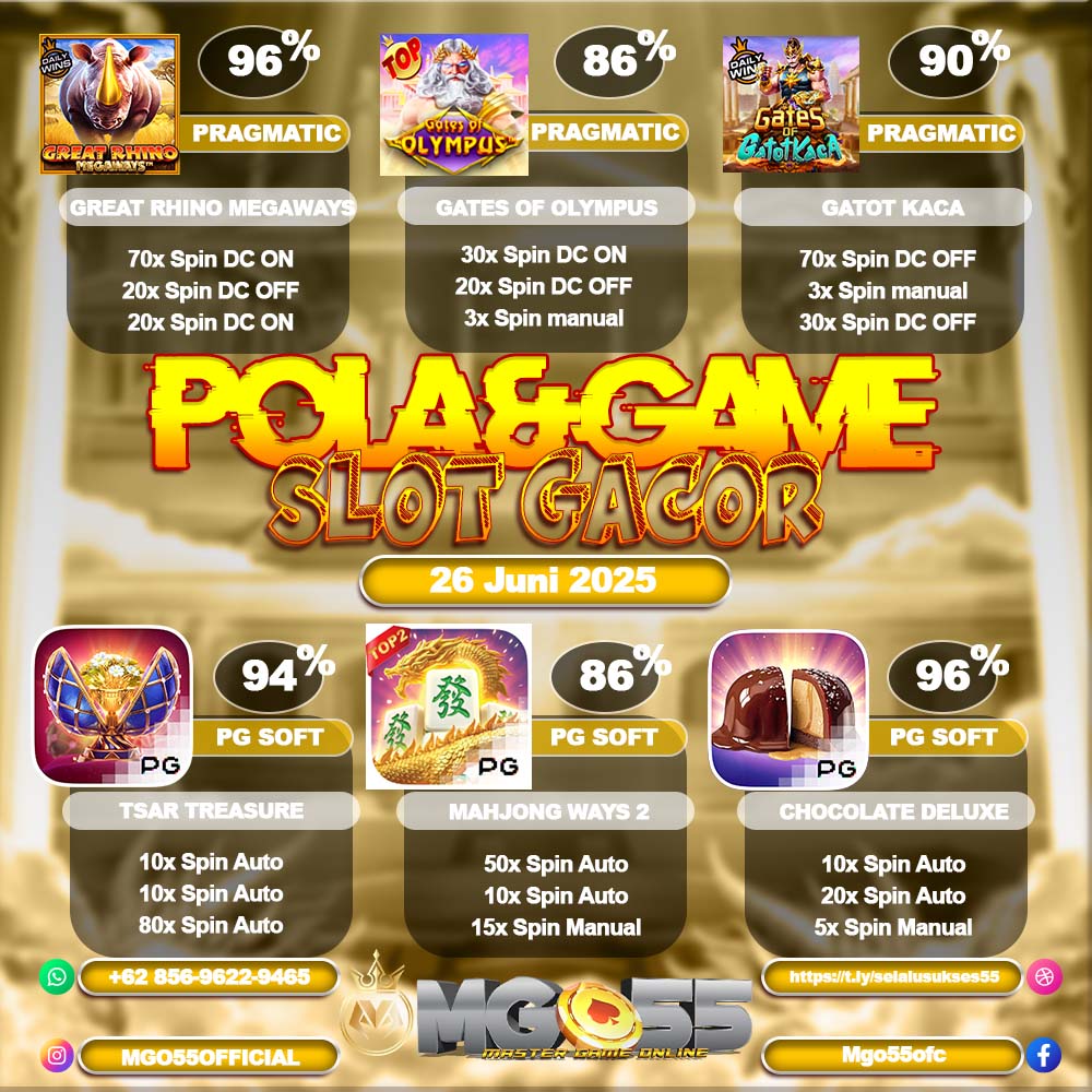 MGO55 – BOCORAN POLA SLOT GACOR HARI INI 26 JUNI 2025