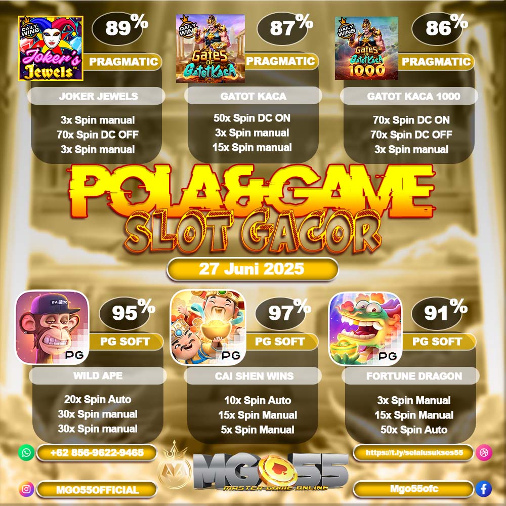 MGO55 – BOCORAN POLA SLOT GACOR HARI INI 27 JUNI 2025