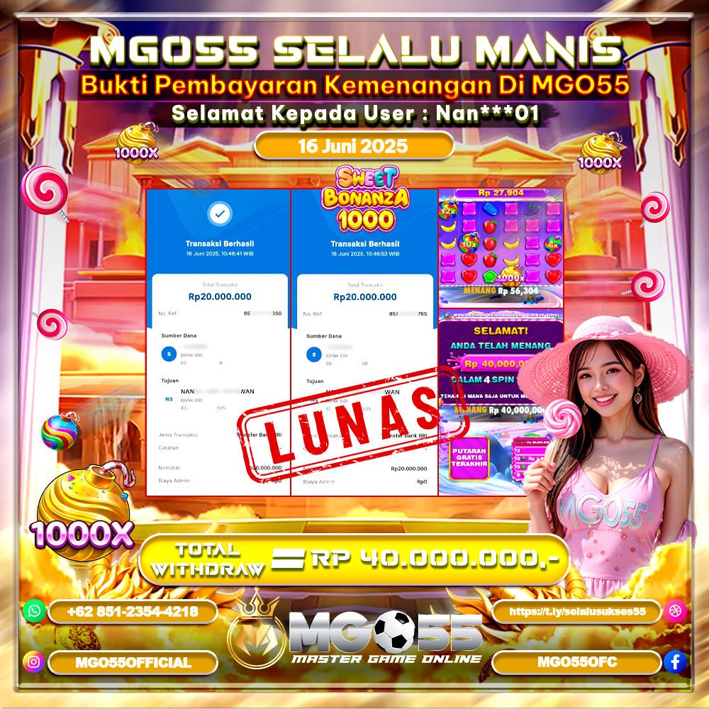 MGO55 – BUKTI MAXWIN SWEET BONANZA 1000